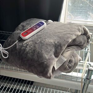 Soft Gray Electric Blanket